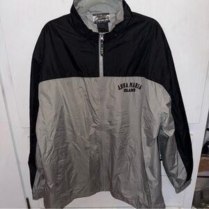 Vintage Black and Gray Men's Windbreaker